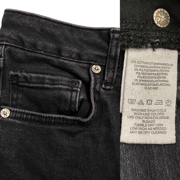We The Free Black High Rise Jeggings Stretch Raw Hem Free People Jeans 29 - Picture 5 of 16